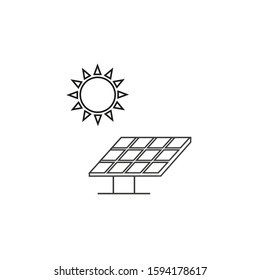 Solar panel icon. Vector illustration, flat design