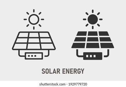 Solar panel icon. Vector illustration isolated on white. - Shutterstock ID 1929779720