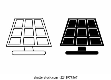 Ilustración vectorial de icono del panel solar. Vector de material.