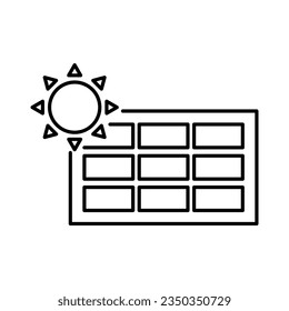 Solar panel icon. Vector illustration isolated on white.