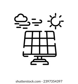 Icono Panel solar en vector. Ilustración