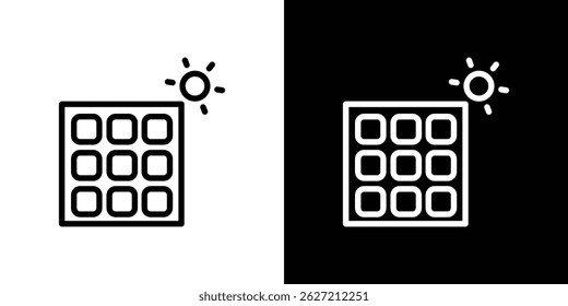 Vector del icono del panel solar, Plantilla del logotipo de la ilustración en estilo de moda