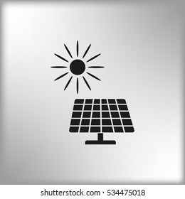 Solar panel icon, vector illustration