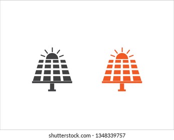 Solar panel icon vector isolated on white background.