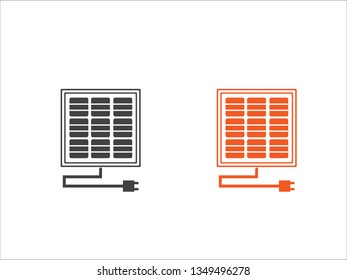 Solar panel icon vector isolated on white background.