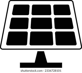 Solar panel icon vector isolated on white background, logo concept of Solar panel sign on transparent background, filled black symbol