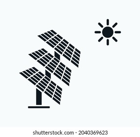 Solar panel icon vector logo design template illustration
