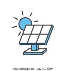 Solar panel icon vector on trendy design