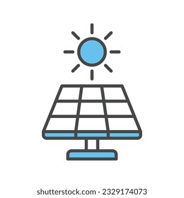 Solar panel icon vector on trendy design