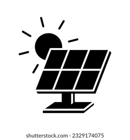Solar panel icon vector on trendy design