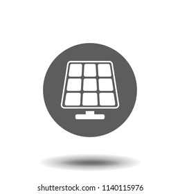 solar panel Icon vector. Simple flat symbol. Perfect Black pictogram illustration on white background.