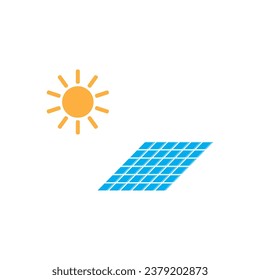 solar panel icon vector template illustration logo design