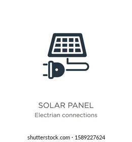 Solar panel icon vector. Trendy flat solar panel icon from electrian connections collection isolated on white background. Vector illustration can be used for web and mobile graphic design, logo, eps10