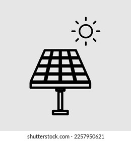 panel solar Vector de iconos. ilustración de estilo de moda sobre fondo blanco 