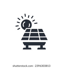 solar panel icon. vector.Editable stroke.linear style sign for use web design,logo.Symbol illustration.