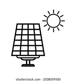 Solar Panel icon  for web and mobile, flat design. Vector  icon on  white background