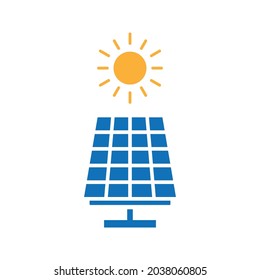 Solar Panel Icon für Web und mobile, flache Design. Vektorsymbol auf weißem Hintergrund