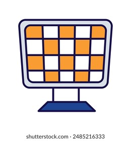 solar panel icon with white background vector stock illustration