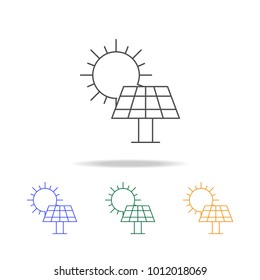 Solar panel icons. Element of ecology for mobile concept and web apps. Thin line  icon for website design and development, app development. Premium multicolor icons on white background