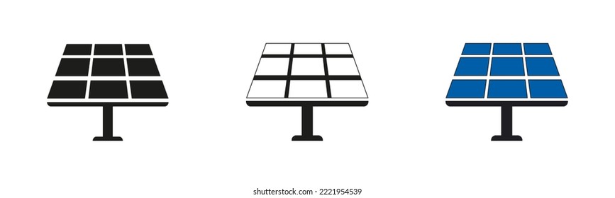 Solar panel icons set. Solar energy icons.  Vector EPS 10