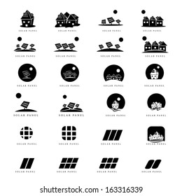 Solar Panel Icons Set - Isolated On White Background - Vector Illustration, Graphic Design Editable For Your Design