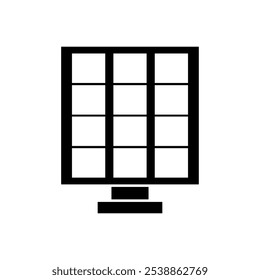 Panel solar ilustrado sobre fondo blanco