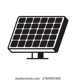 solar panel illustration black and white isolated on white background