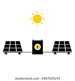 solar panel illustration icon with generator elemen design vector