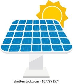 Panel solar, ilustración, vector sobre fondo blanco