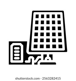 solar panel industry 3 glyph icon vector. solar panel industry 3 sign. isolated symbol illustration