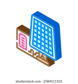 solar panel industry 3 isometric icon vector. solar panel industry 3 sign. isolated symbol illustration
