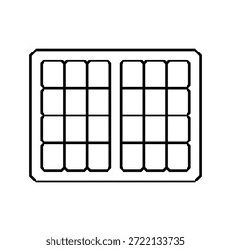 Vector de icono de línea de la industria del panel solar. Muestra de la industria del panel solar. Ilustración negra de contorno aislado