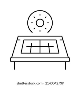 solar panel installation line icon vector. solar panel installation sign. isolated contour symbol black illustration