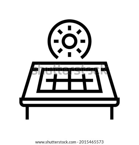 solar panel installation line icon vector. solar panel installation sign. isolated contour symbol black illustration