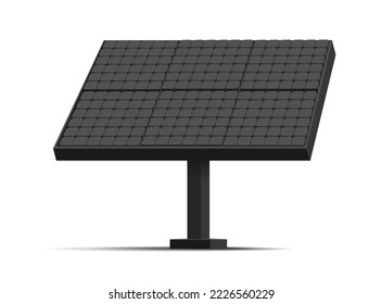 Solar panel isolated 3d illustration on white background vector illustration. Alternative renewable energy resource image.