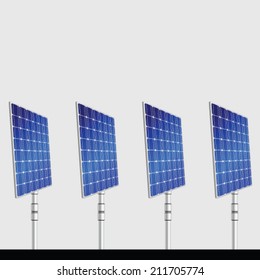 solar panel isolated on gray background vector illustration