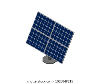 Solar panel. Isolated on white background. 3d Vector illustration. Isometric projection.