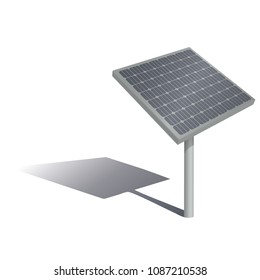 Solar panel isolated on white background vector illustration. Alternative renewable energy resource image. Green power technology.