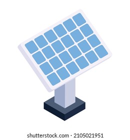 Diseño de iconos isométricos del panel solar 

