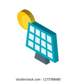 Solar panel isometric left top view 3D icon