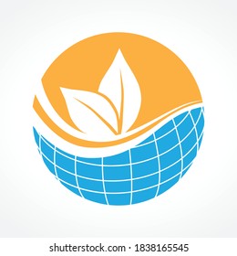 solar panel and leaves, vector