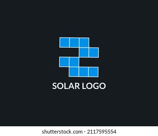 Solar Panel with letter s logo design