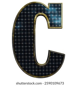 Solar Panel Letters - Letter C