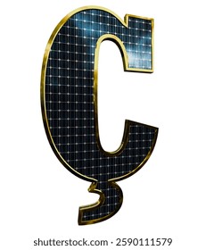 Solar Panel Letters - Letter C Turkish Letter
