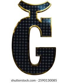 Solar Panel Letters - Letter G Turkish Letter