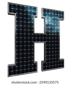 Solar Panel Letters - Letter H