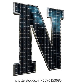 Solar Panel Letters - Letter N