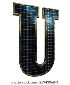 Solar Panel Letters - Letter U