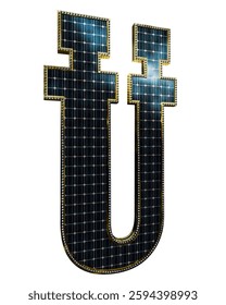 Solar Panel Letters - Letter U Turkish Letter