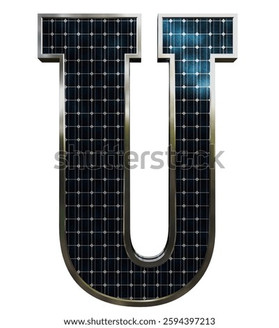 Solar Panel Letters - Letter U